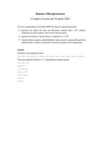 Programma in Assembler 8086 per la divisione di una riga in sottorighe