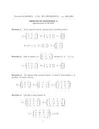 Geometria - Esercizi vari