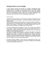 Produção e Transmissão de Energia Elétrica