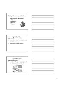 Histology: An Overview of Tissues, Their Characteristics, and Classifications - Prof. Will