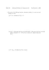 Math 250 Assignment #13: One-to-One, Onto Functions and Isomorphic Vector Spaces