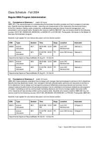 Regular MBA Program Administration - Lecture Notes | MBA 501
