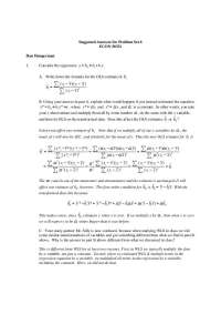 Suggested Answers for Problem Set 6 - Econometrics | ECON 30331