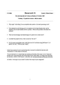 CS 33006 Homework 4: Social & Ethical Issues in Computer Science - Prof. Robert A. Walker