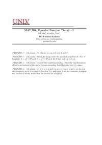 Complex Function Theory - I: Fall 2007 Test 1
