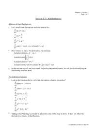 Antiderivatives and Arbitrary Constants - Prof.  Bellomo