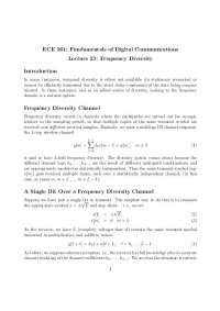 Frequency Diversity in Digital Communications: L-fold Diversity and OFDM