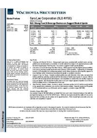 Sara Lee Corporation Financial Analysis: Margin Concerns and Competitor Comparison