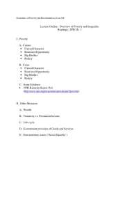 Economics of Poverty and Discrimination: Causes and Cures - Lecture Outline