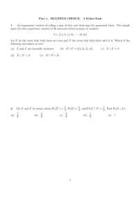 Probability Theory: Experiments with Dice and Events - Prof. Anne Pilkington
