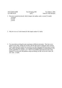 8 Questions on Introduction to Statistical Methods - Quiz 2 | PSY 210
