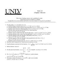 Review Sheet for Exam - College Algebra | MATH 124
