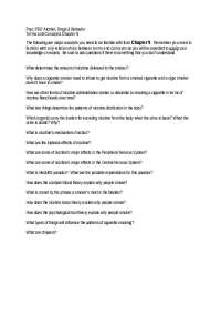 Understanding Nicotine: Terms & Concepts from Psyc 3507 Alcohol & Drugs Chapter 9 - Prof. 