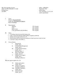 PSC 304 Legislative Process: Course Information and Requirements
