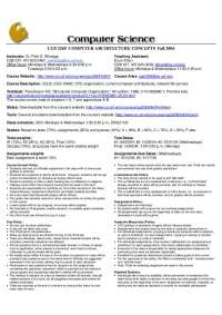 Computer Architecture Concepts (CGS 3269) Fall 2004: Course Information and Policies - Pro