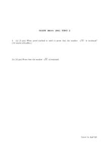 8 Questions to Prove the Irrational Methods - Exam 2 | MATH 266