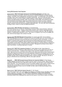 Spring 2010 Semester Classes for Food Marketing at XYZ University - Prof. Mark Lang