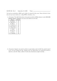Statistical Concepts in Math 130 Exam - Prof. Ashley N. Moses