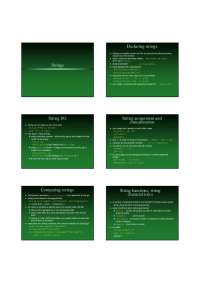 Lecture Slides on Declaring Strings | CS 23021