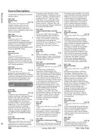 Engineering Graphics and Design Technology Course Offerings
