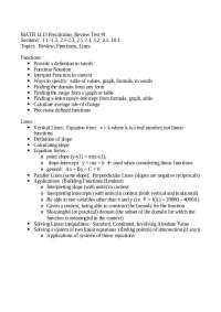 Functions, Lines - Review Test 1 - Precalculus | MATH 1113