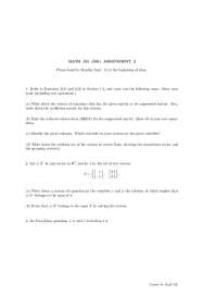 Introduction to Linear Algebra - Assignment 2 | MATH 315
