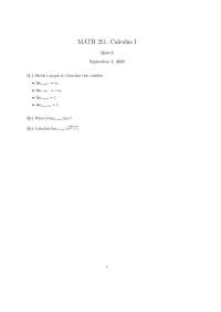 Limits of Function | Calculus I - Quiz 6 | MATH 251
