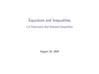 Solving Polynomial and Rational Inequalities: Zeros, Test Intervals, and Procedure - Prof.