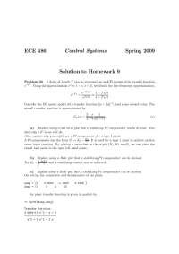 Solutions to Homework 9 for Control Systems | ECE 486