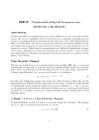 Notes on Time Diversity - Digital Communications | ECE 361