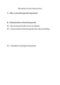 Introduction to Microbiology Growth - Lecture Notes | BIO 208
