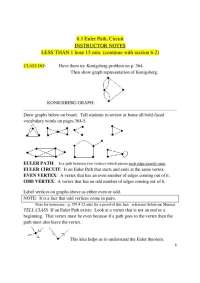 Euler Path and Circuit - Lecture Notes | MGF 1107