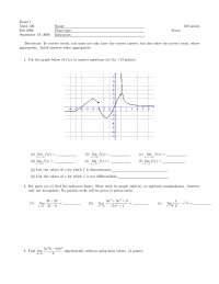 11 Questions for Exam 1 - Basic Calculus | MATH 126 - Docsity