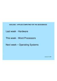 A Brief History and Functionality of Word Processors in the Geosciences - Prof. John Congl