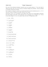 Maple Assignment 1 - 18 Questions on Calculus II | MATH 1411 ...