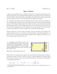 Quiz 7 Solutions - General Physics II | PH 102 - Docsity
