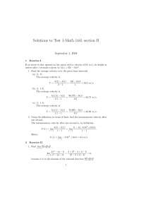 Solutions to Test 1 - Calculus I - Fall 2004 | MATH 1441 - Docsity