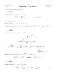 4 Questions with Answer Final Exam - Calculus II | MATH 143 - Docsity