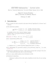Numerical Optimization - Lecture Notes | EECS 260 | Study notes ...