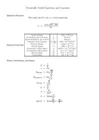 Useful Equations and Constants in Physics and Electromagnetism - Prof. Edward J. Brash