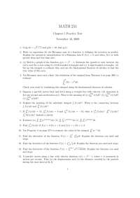Practice Test Questions for Calculus I | MATH 251 - Docsity