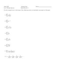 Integral Test 1 Review Sheet - Calculus II | MATH 250 - Docsity