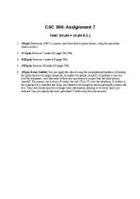 Assignment 7 for Foundations of Computer Science | CSC 300