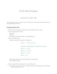 Programming Rules - Programming I - Notes | CS 150 - Docsity