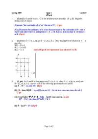 Solution to Quiz 1 - Discrete Structures II | COT 4210