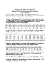 Quantitative Analysis in Geography Lab Exercises at UW-Milwaukee