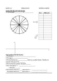 Precalculus: Graphing and Characteristics of Sine and Cosine Functions
