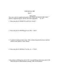 Quiz 8 - Chemistry I, Fall 2008 - Prof. Anthony Mellone