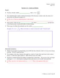Limits at Infinity - Lecture Notes - Calculus I | MATH 181 - Docsity