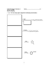 Practice Quiz 1 - Organic Chemistry II | CHM 2212